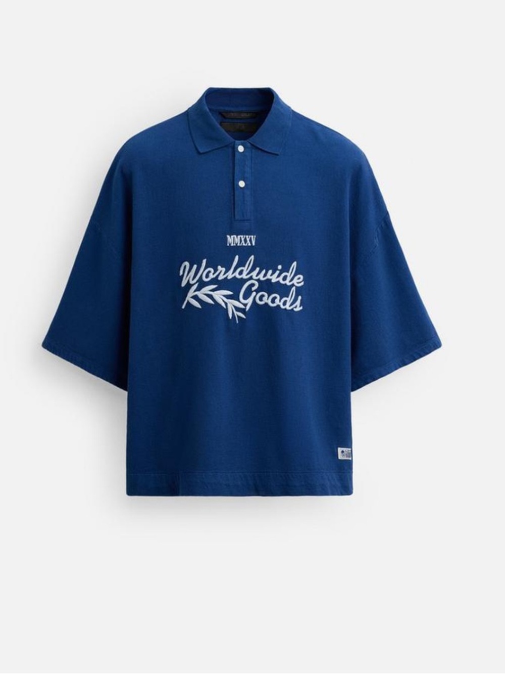 New with tags! ZARA Embroidered Polo with 'Worldwide Goods' Logo